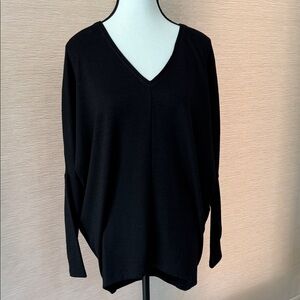 Black V-Neck Long Sleeve sweater.